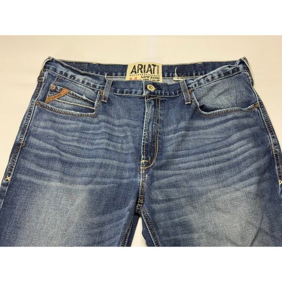 Ariat Denim Men's M4 Low Rise Straight Leg Blue Denim Jeans - Size 38x28.5 - Picture 3 of 9